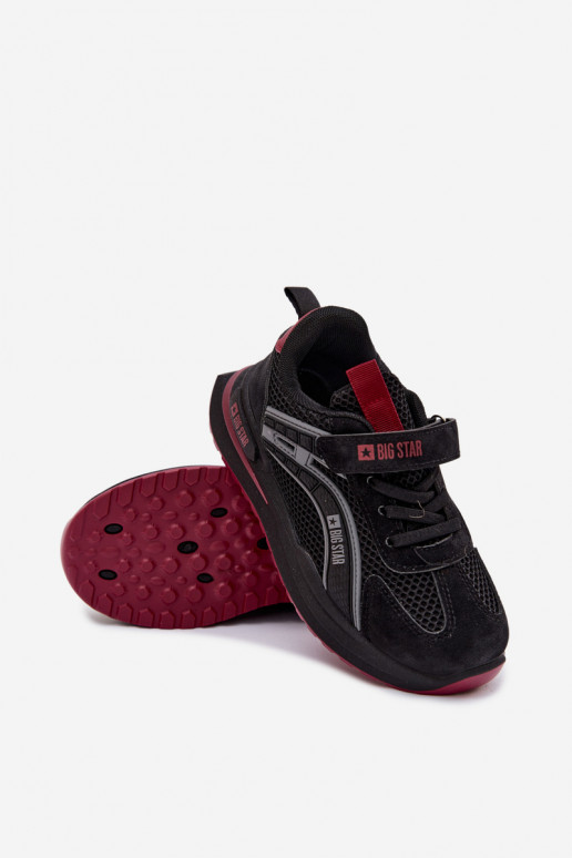 batai Vaikiški sportbačiai Big Star TT374152 HI-POLY SYSTEM Juodos ir-bordo spalvos