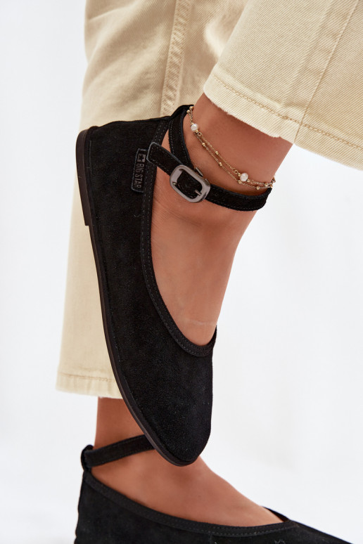 BalerinossuĮjungtaturalnego iš zomšosu Big Star TT274212 juodos spalvos