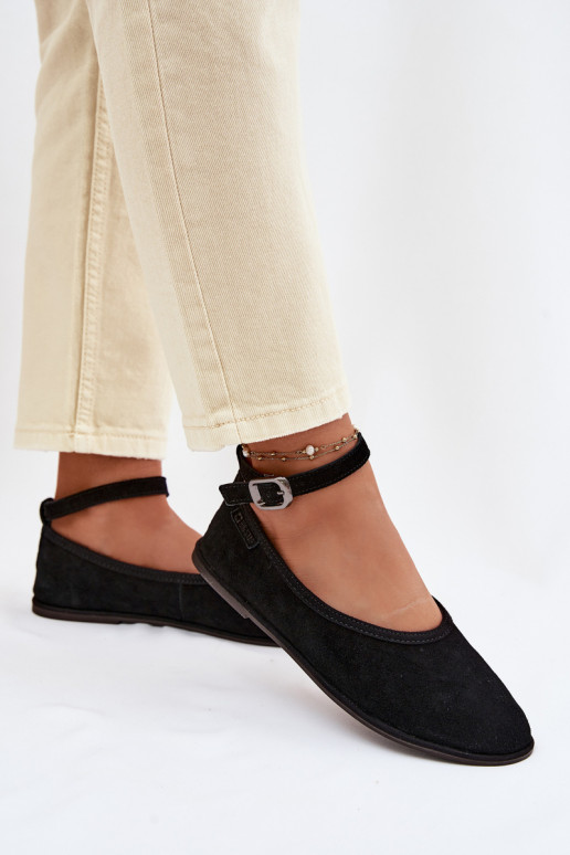 BalerinossuĮjungtaturalnego iš zomšosu Big Star TT274212 juodos spalvos