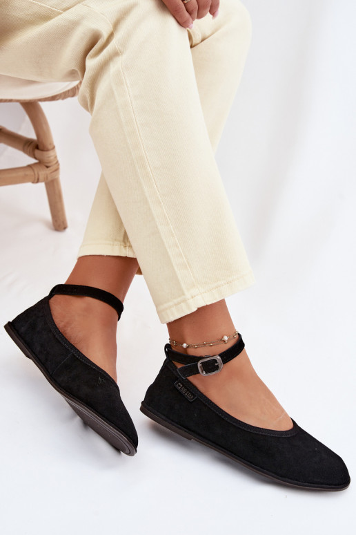 BalerinossuĮjungtaturalnego iš zomšosu Big Star TT274212 juodos spalvos