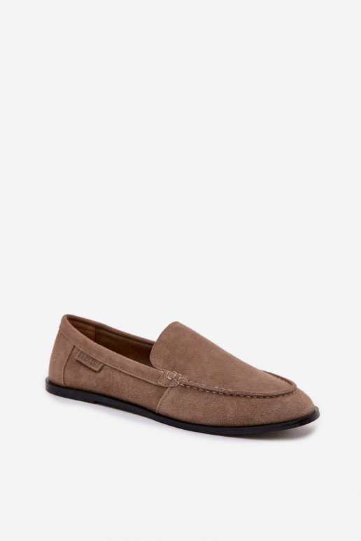 moteriški mokasinaisuĮjungtaturalnego iš zomšosu Big Star TT274207 smėlio spalvos