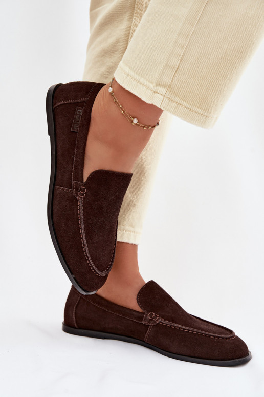 moteriški mokasinaisuĮjungtaturalnego iš zomšosu Big Star TT274208 CzekoladoĮe