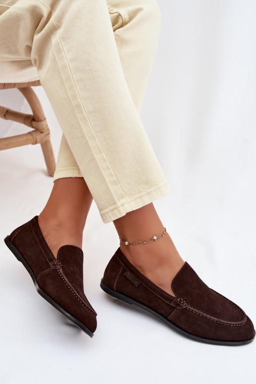 moteriški mokasinaisuĮjungtaturalnego iš zomšosu Big Star TT274208 CzekoladoĮe