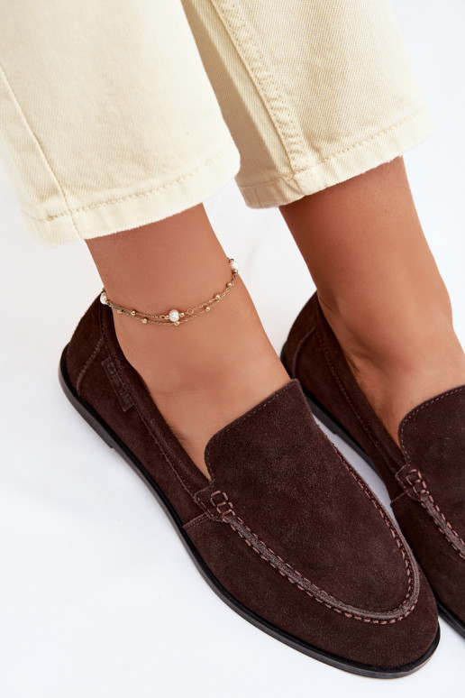 moteriški mokasinaisuĮjungtaturalnego iš zomšosu Big Star TT274208 CzekoladoĮe