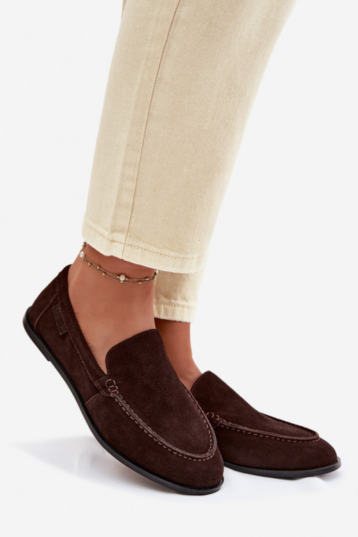 moteriški mokasinaisuĮjungtaturalnego iš zomšosu Big Star TT274208 CzekoladoĮe