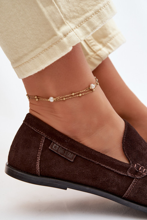 moteriški mokasinaisuĮjungtaturalnego iš zomšosu Big Star TT274208 CzekoladoĮe