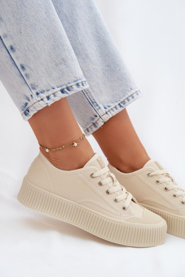 Laisvalaikio bateliai su platforma Big Star TT274271 smėlio spalvos