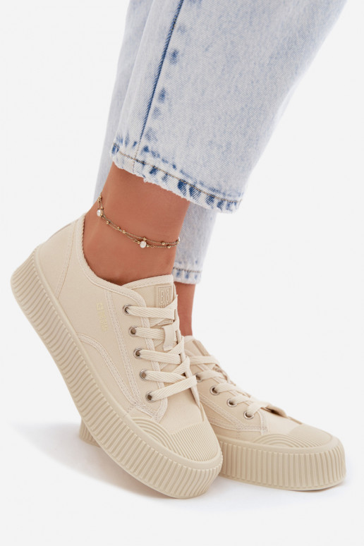 Laisvalaikio bateliai su platforma Big Star TT274271 smėlio spalvos