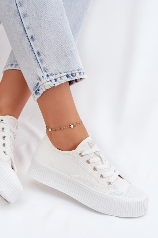 Laisvalaikio bateliai su platforma Big Star TT274269 baltos spalvos