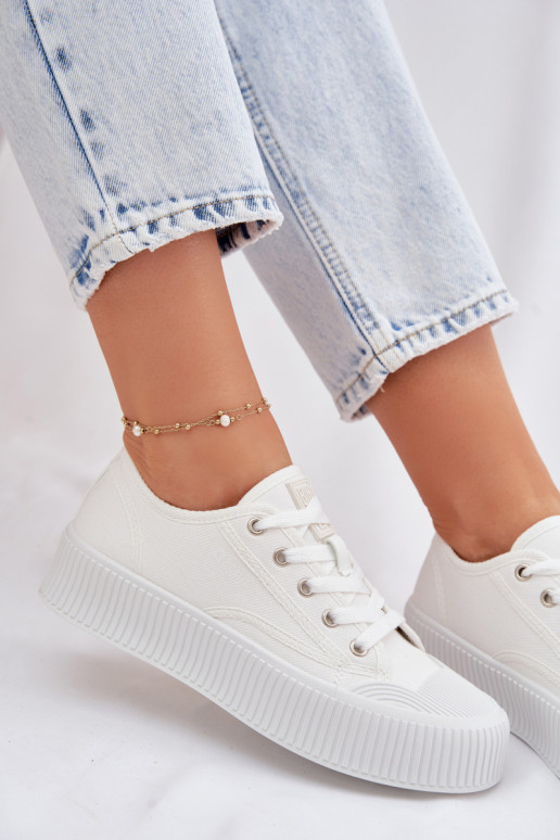 Laisvalaikio bateliai su platforma Big Star TT274269 baltos spalvos