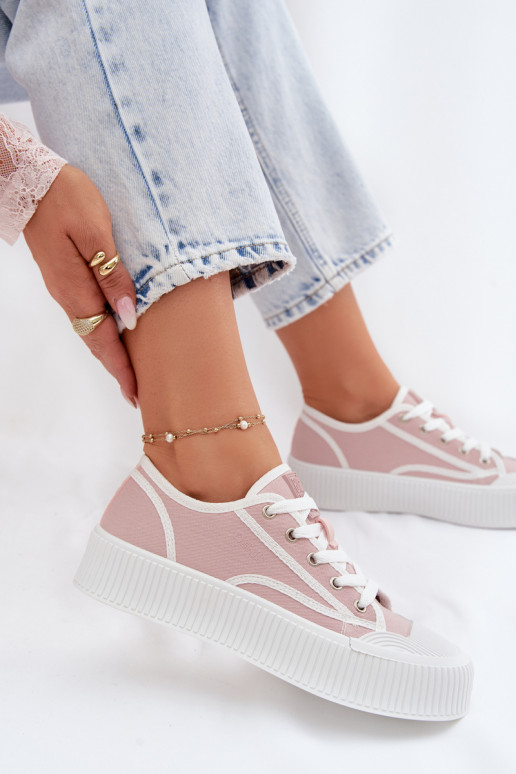 Laisvalaikio bateliai su platforma Big Star TT274270 rožinės spalvos