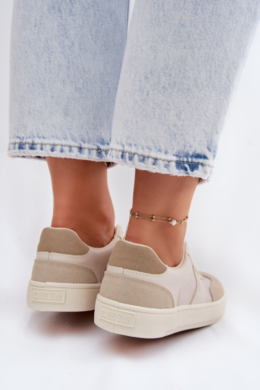 Sneakers modelio batai Moteriškos žemos Big Star TT274768 smėlio spalvos