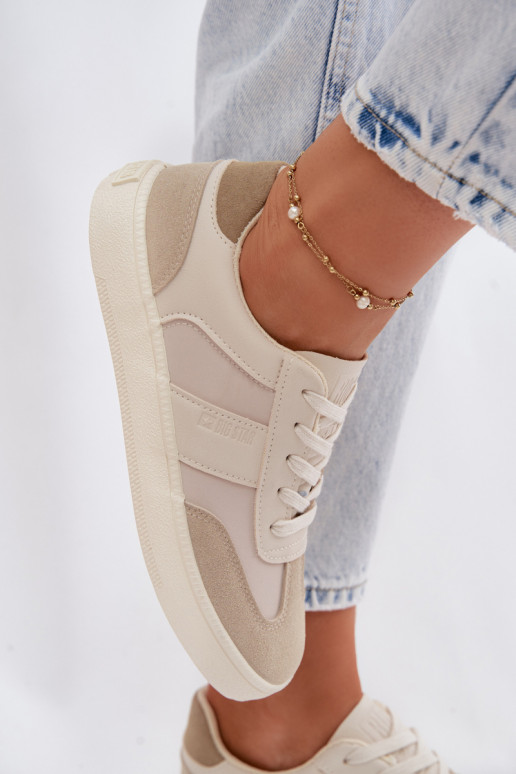 Sneakers modelio batai Moteriškos žemos Big Star TT274768 smėlio spalvos