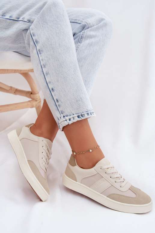 Sneakers modelio batai Moteriškos žemos Big Star TT274768 smėlio spalvos