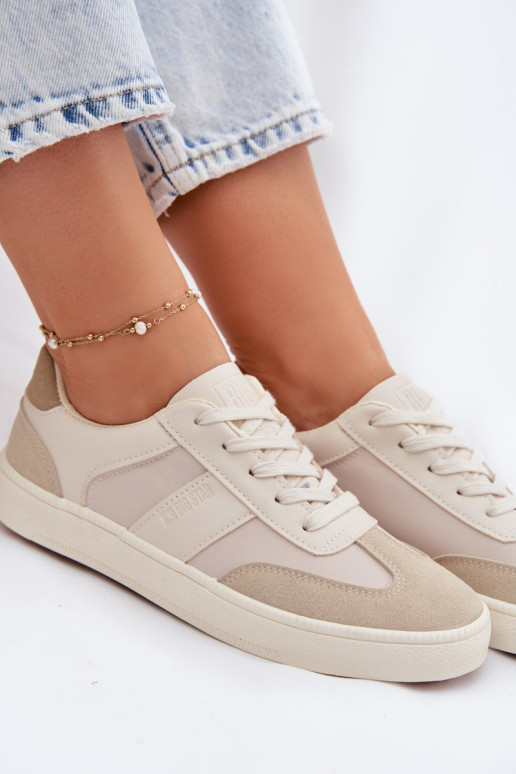 Sneakers modelio batai Moteriškos žemos Big Star TT274768 smėlio spalvos