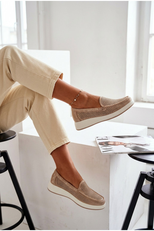 su aužūro elementais moteriški mokasinai Sergio Leone MK097H aukso spalvos