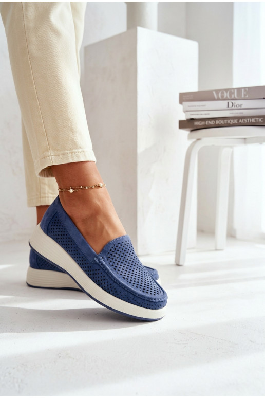 su aužūro elementais moteriški mokasinai Sergio Leone MK097H mėlynos spalvos