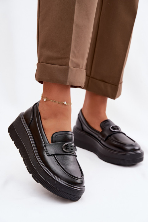 Oda Moteriški mokasinai platformoje Vinceza 39974 juodos spalvos