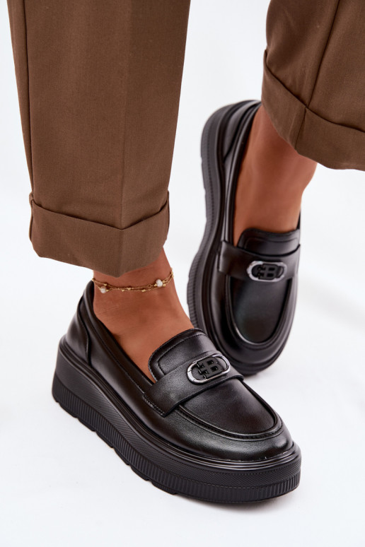 Oda Moteriški mokasinai platformoje Vinceza 39974 juodos spalvos