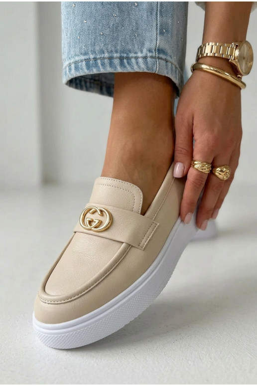 Oda Moteriški mokasinai platformoje Vinceza 39974 smėlio spalvos