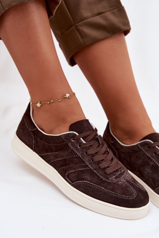 Sneakers modelio batai iš zomšos Vinceza 95400 CzekoladoĮe