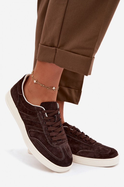 Sneakers modelio batai iš zomšos Vinceza 95400 CzekoladoĮe