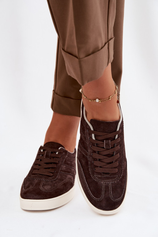 Sneakers modelio batai iš zomšos Vinceza 95400 CzekoladoĮe