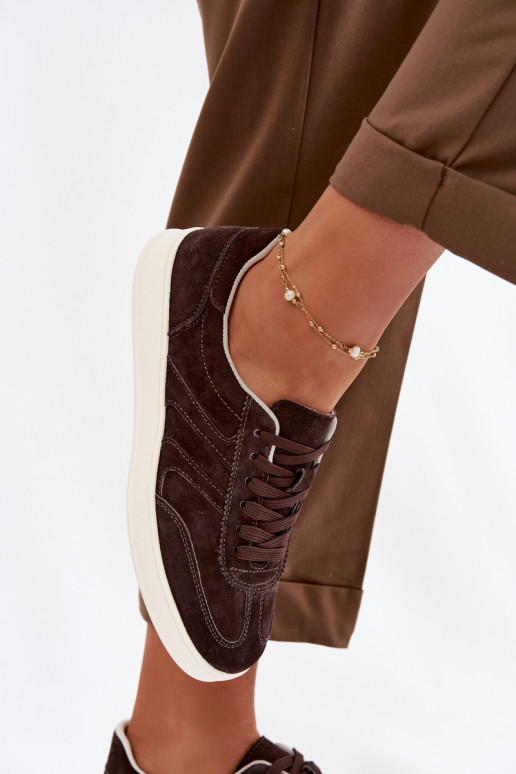 Sneakers modelio batai iš zomšos Vinceza 95400 CzekoladoĮe
