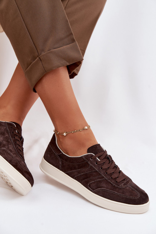 Sneakers modelio batai iš zomšos Vinceza 95400 CzekoladoĮe