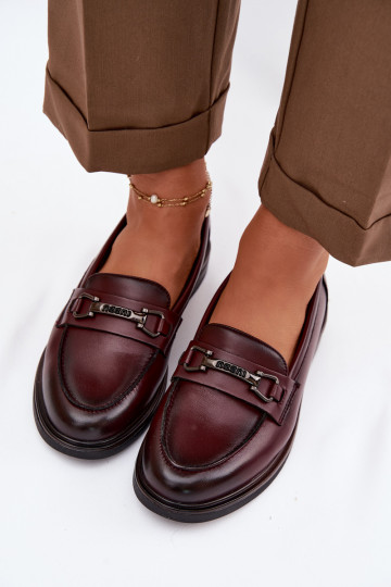 Oda moteriški mokasinai Vinceza 39983 bordo spalvos