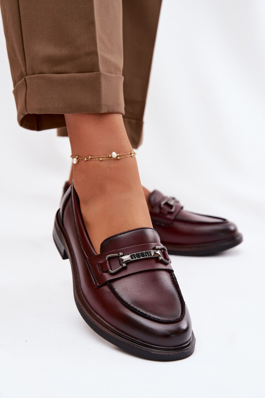 Oda moteriški mokasinai Vinceza 39983 bordo spalvos