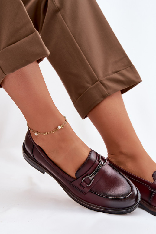 Oda moteriški mokasinai Vinceza 39983 bordo spalvos