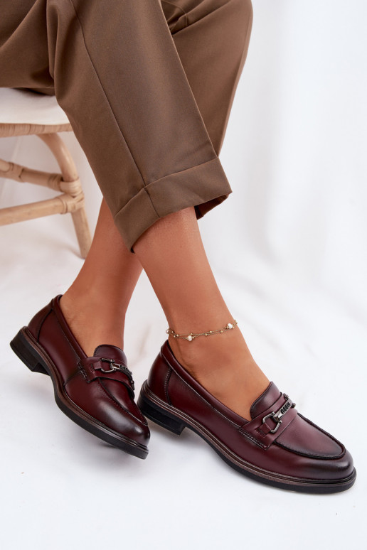 Oda moteriški mokasinai Vinceza 39983 bordo spalvos