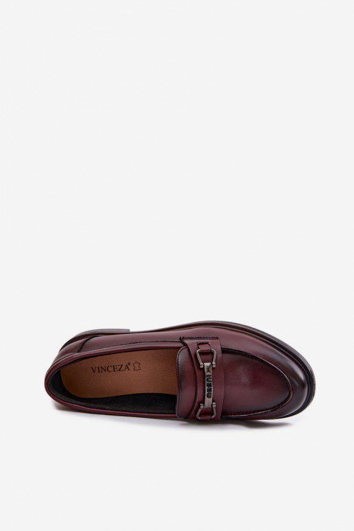 Oda moteriški mokasinai Vinceza 39983 bordo spalvos