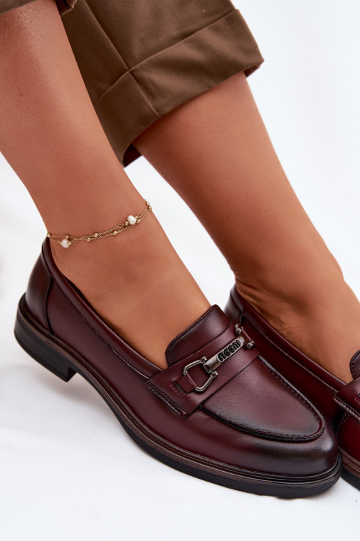 Oda moteriški mokasinai Vinceza 39983 bordo spalvos