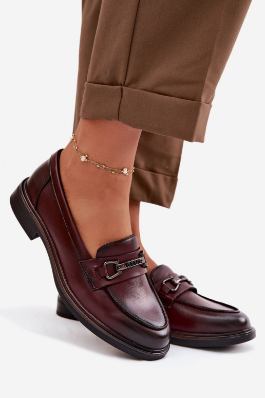 Oda moteriški mokasinai Vinceza 39983 bordo spalvos