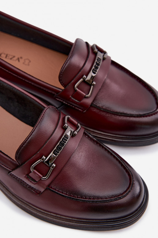 Oda moteriški mokasinai Vinceza 39983 bordo spalvos