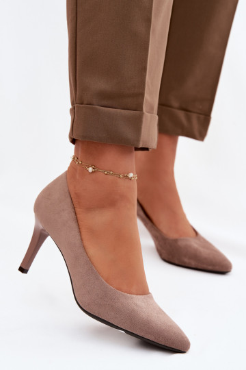 aukštakulniai bateliai iš eko zomšosoĮe Sergio Leone 1336 rudos spalvos 2