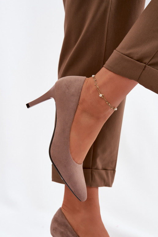 aukštakulniai bateliai iš eko zomšosoĮe Sergio Leone 1336 rudos spalvos