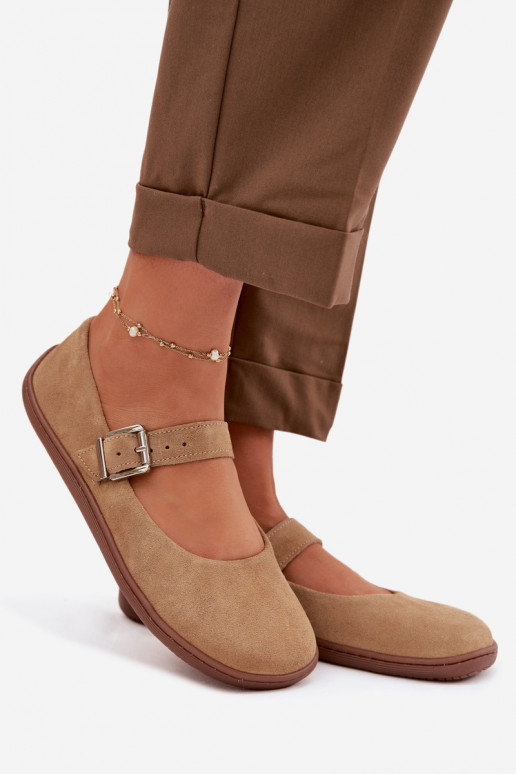 Balerinos BarefootsuĮjungtaturalnego iš zomšosu Zazoo 316 smėlio spalvos