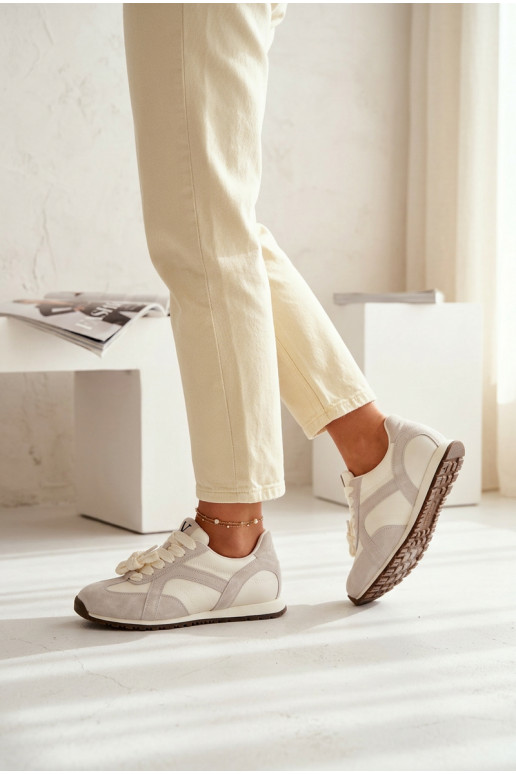 iš zomšos Sneakers modelio batai Moteriškas Vinceza 86427 pilkos spalvos