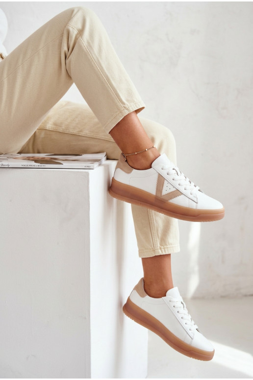 Sneakers modelio batai MoteriškassuĮjungtaturalnej Skóry su platforma Vinceza 79597 baltos spalvos