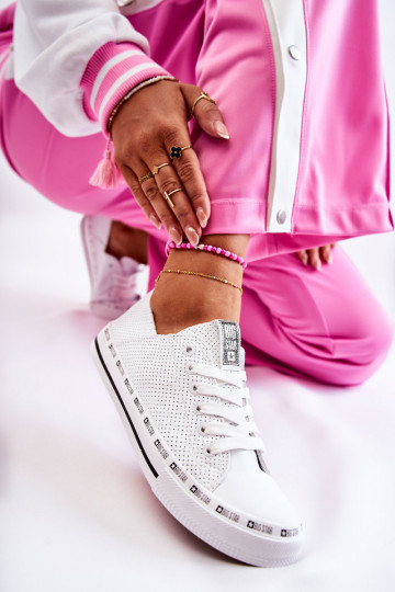 Moteriškas su aužūro elementais laisvalaikio batai Big Star baltos spalvos FF274024 2