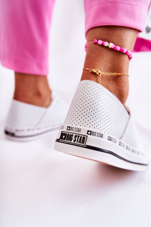 Moteriškas su aužūro elementais laisvalaikio batai Big Star baltos spalvos FF274024