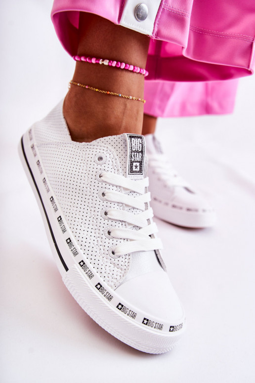 Moteriškas su aužūro elementais laisvalaikio batai Big Star baltos spalvos FF274024
