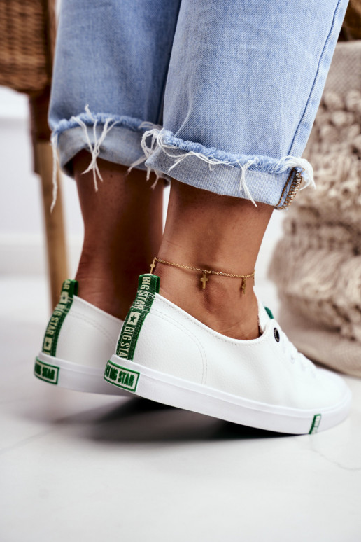 Moteriški odiniai sportbačiai Big Star GG274006 Baltos-žalios spalvos