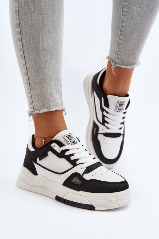 Moteriškas Sneakers modelio batai Big Star NN274669 Baltos-juodos spalvos