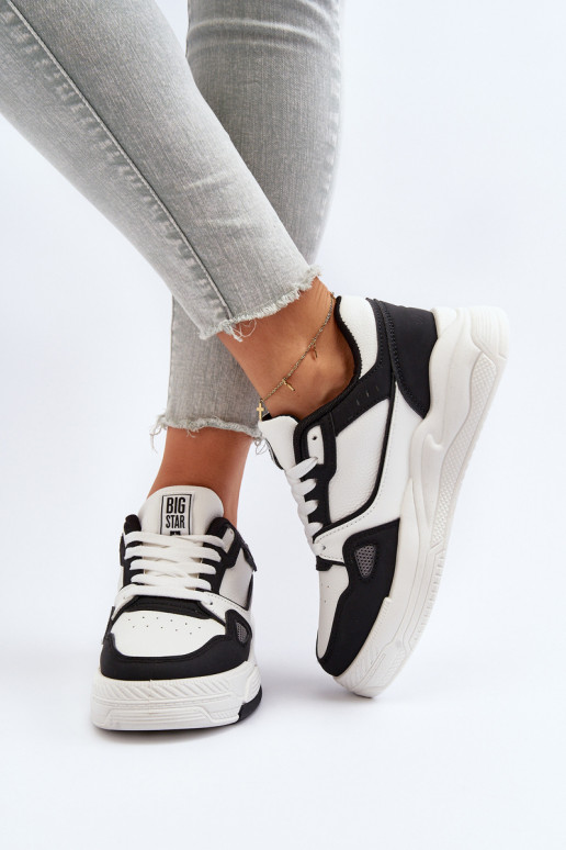 Moteriškas Sneakers modelio batai Big Star NN274669 Baltos-juodos spalvos