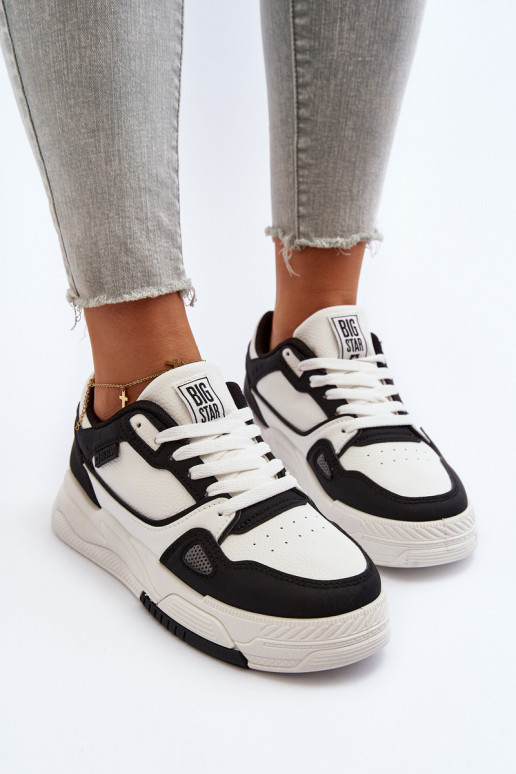 Moteriškas Sneakers modelio batai Big Star NN274669 Baltos-juodos spalvos