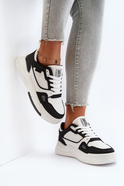 Moteriškas Sneakers modelio batai Big Star NN274669 Baltos-juodos spalvos